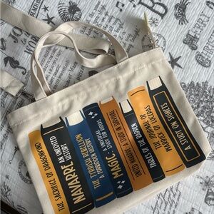 Canvas Tote Bag with Book Design